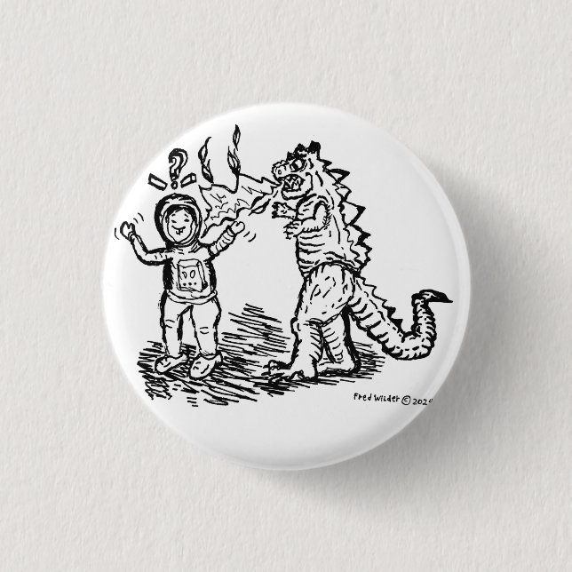Spaceman versus Dinosaur the Button (Front)