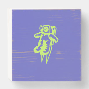 Spaceman Wood Box Sign