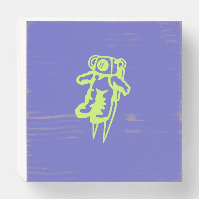 Spaceman Wood Box Sign (Front Horizontal)