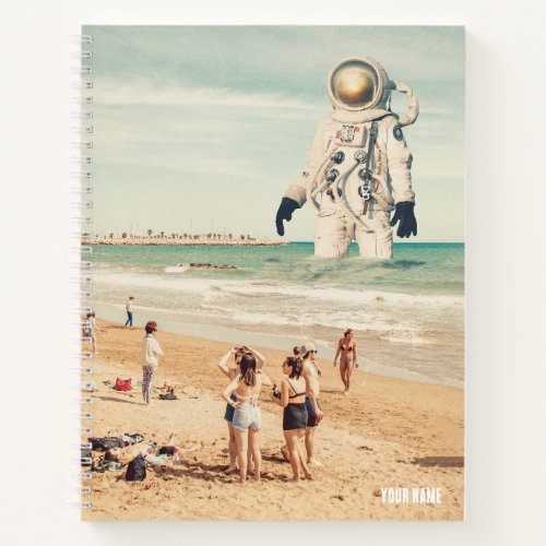 Spacemans Day Out Large Spiral Bound Notebook