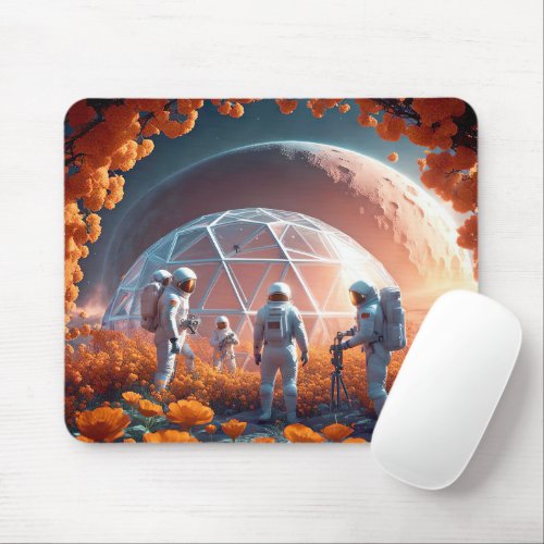 Spacemen Gardening On The Moon Mouse Pad