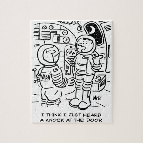 Spacemen in a Spaceship Cartoon Jigsaw Puzzle
