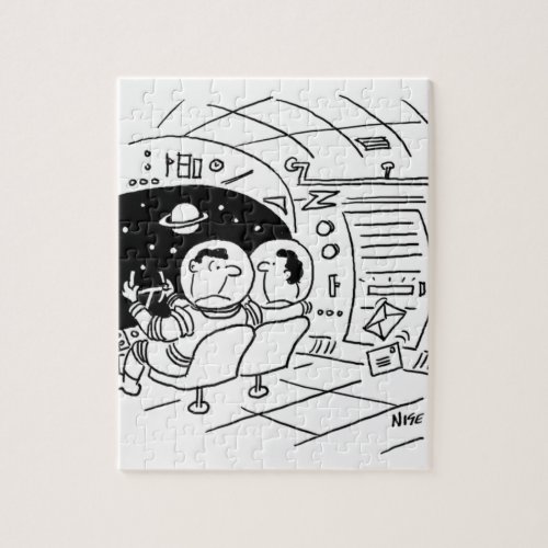 Spacemen in a Spaceship Mail Cartoon Jigsaw Puzzle