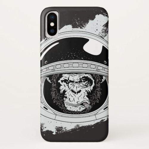 Spacemonkey Black and white iPhone X Case