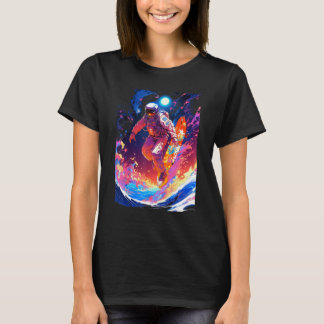 Spacer surfing the waves of an alien planet hangin T-Shirt