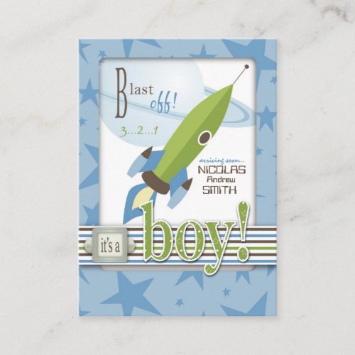 For Baby Boy Reminder Notecard Business Card