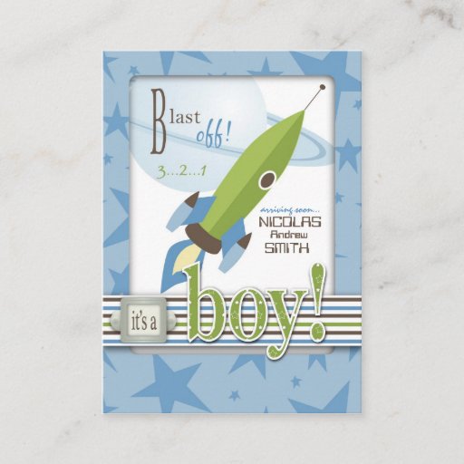Customizable For Baby Boy Reminder Notecard Business Card