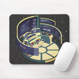 Spaceship Bridge Galaxy Mouse Pad