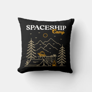 Spaceship Camp Throw Pillow