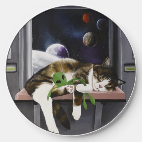 Spaceship Cat Sci_Fi Cute Wireless Charger
