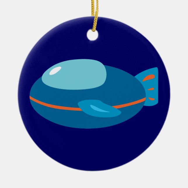 Spaceship Ceramic Ornament (Front)