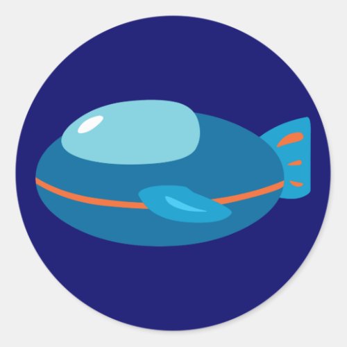 Spaceship Classic Round Sticker