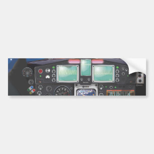 Spaceship cockpit cartoon bumper sticker