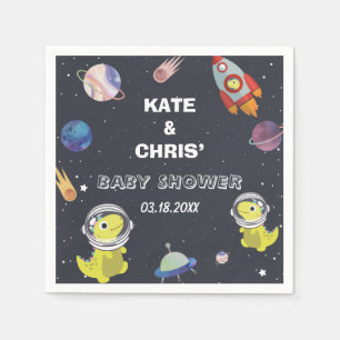 Spaceship Dinosaur Star Planet Galaxy Baby Shower Napkins
