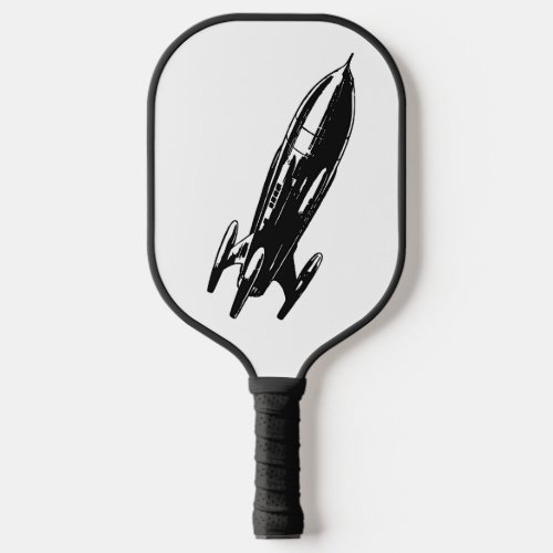 Spaceship drawing vintage illustration pickleball paddle