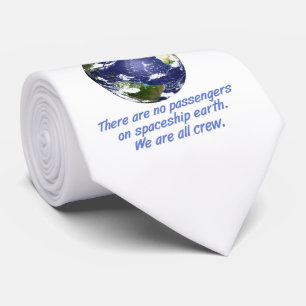 Spaceship Earth, Environment, Climate Change White Neck Tie