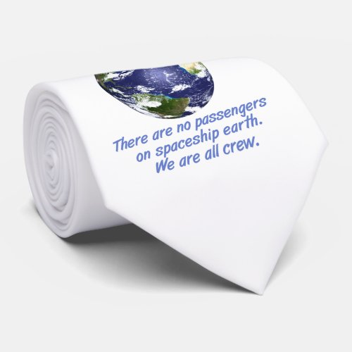 Spaceship Earth Environment Climate Change White Neck Tie