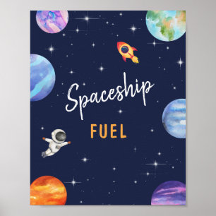 Spaceship Fuel Editable Birthday Party Sign