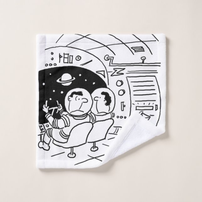 Spaceship has Letters Delivered Cartoon Wash Cloth (Wash Cloth)