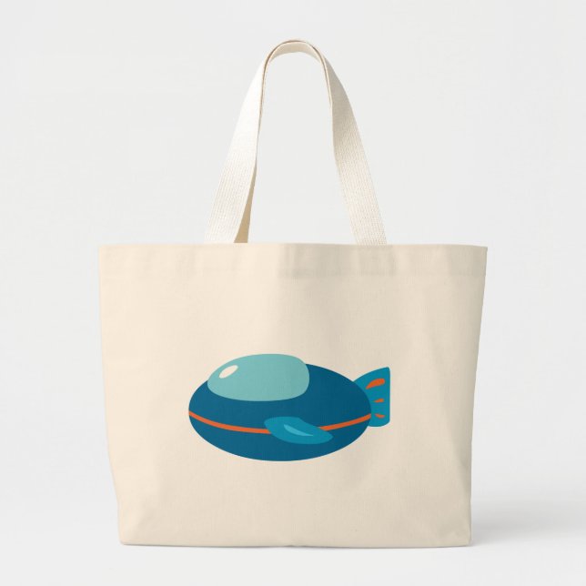 Spaceship Large Tote Bag (Front)