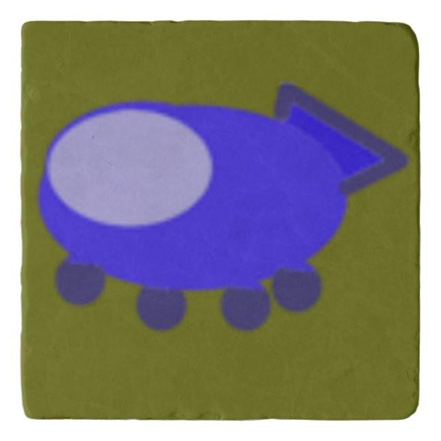 Spaceship on Green Trivet (Front)