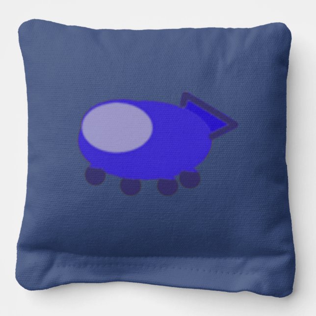 Spaceship on Red Blue Cornhole Bags (Front)