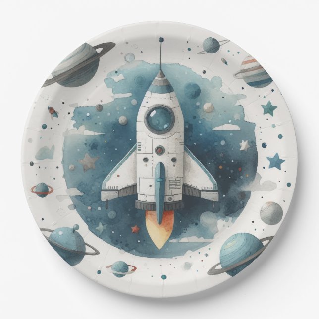 Spaceship Paper Plates (Front)