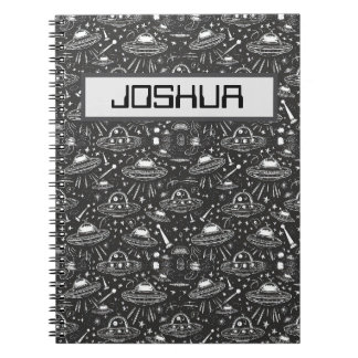 Spaceship Pattern Personalized Notebook