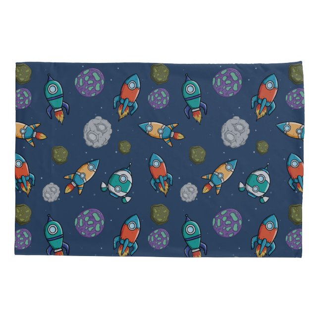 Spaceship Pattern pillowcases (Back)