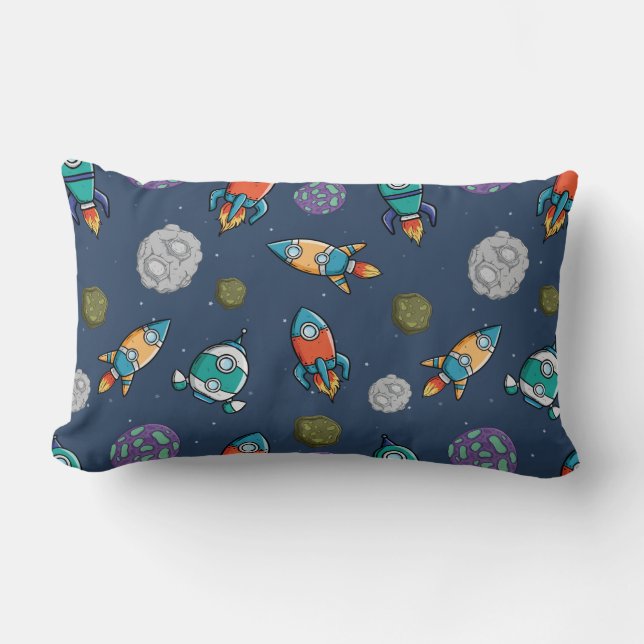 Spaceship Pattern throw pillows (Front)
