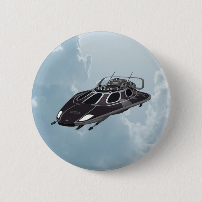 Spaceship Pinback Button (Front)