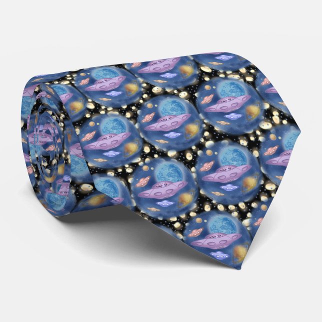 Spaceship Roadtrip  tie (Rolled)