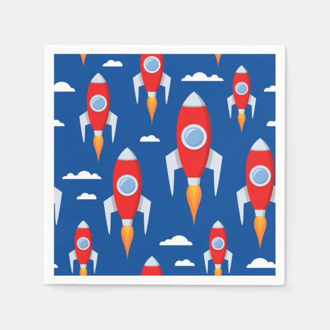 Spaceship Rocket Fun Napkins (Front)