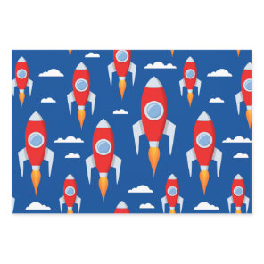 Spaceship Rocket Fun Wrapping Paper Sheets
