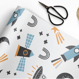 Spaceship To The Moon Wrapping Paper