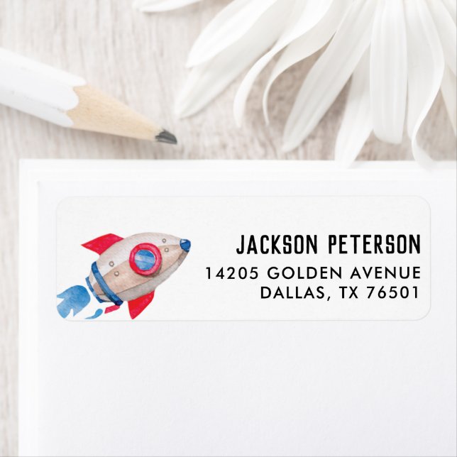 Spaceship Two The Moon Birthday Party Boys Label (Insitu)