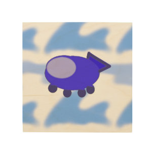 Spaceship Wood Wall Art