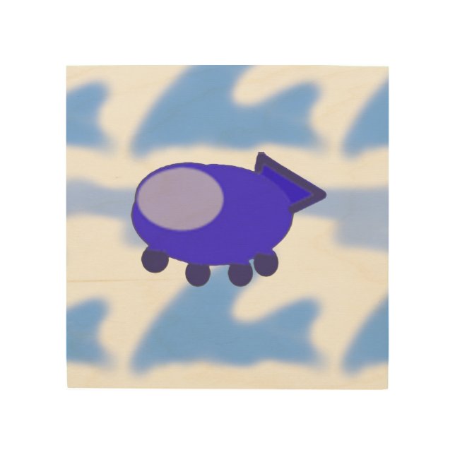 Spaceship Wood Wall Art (Front)