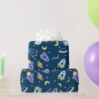 Spaceships Wrapping Paper