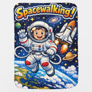 Spacewalking Astronaut Baby Blanket