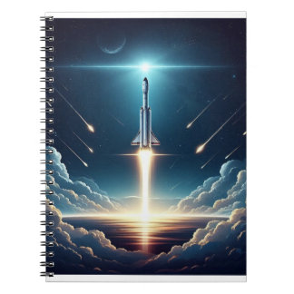 SpaceX rocket launching in the sky Notebook