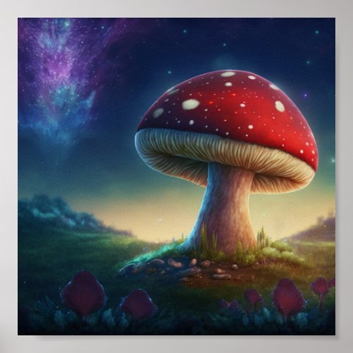 Spacey Amanita Muscaria 8x8 Poster