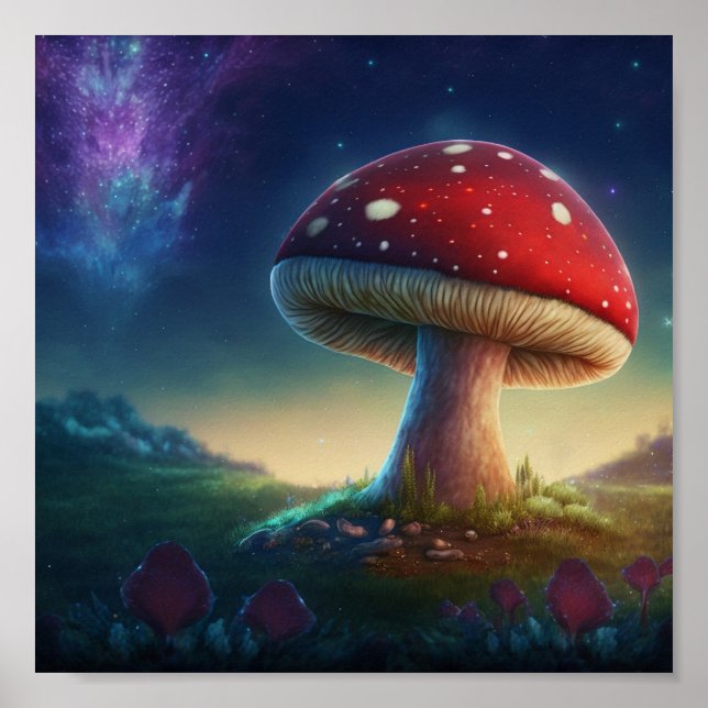 Spacey Amanita Muscaria 8x8 Poster (Front)