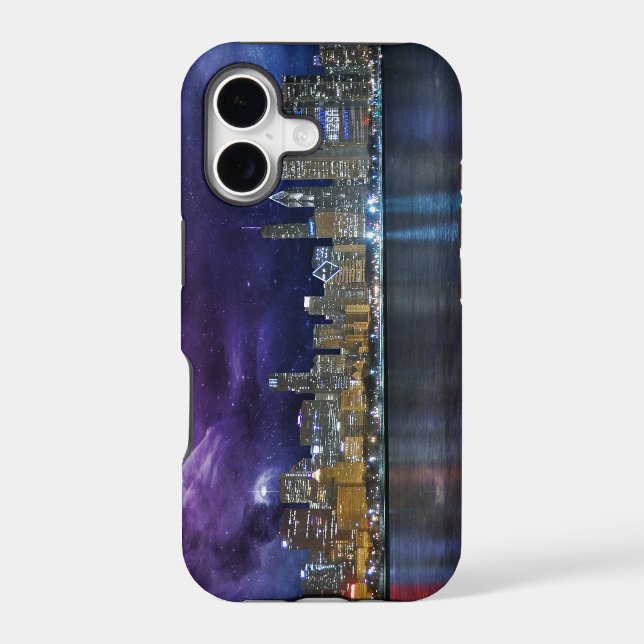 Spacey Chicago Skyline Iphone Case (Back)