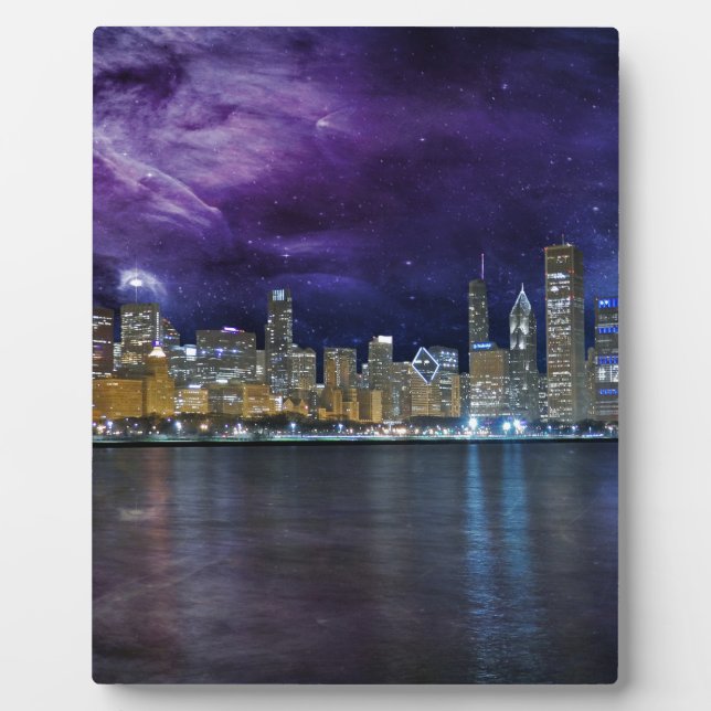 Spacey Chicago Skyline Plaque (Front)