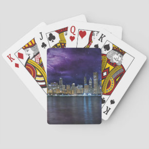 Spacey Chicago Skyline Poker Cards