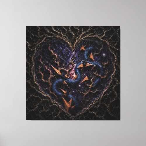 Spacey Forest Heart Canvas Print
