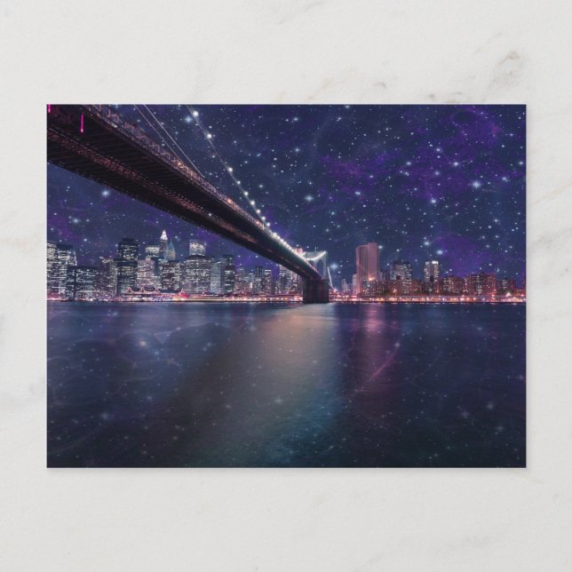 Spacey Manhattan Skyline Postcard (Front)