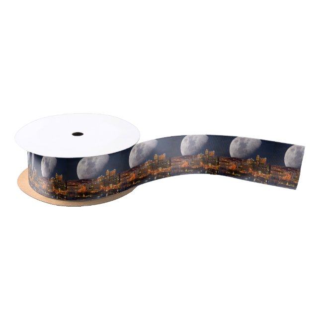 Spacey Pittsburgh Satin Ribbon (Spool)