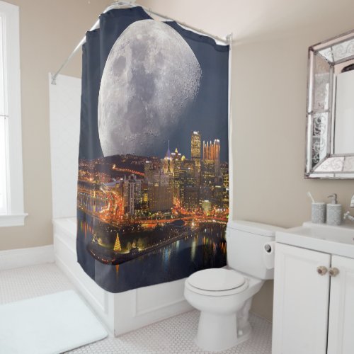 Spacey Pittsburgh Shower Curtain